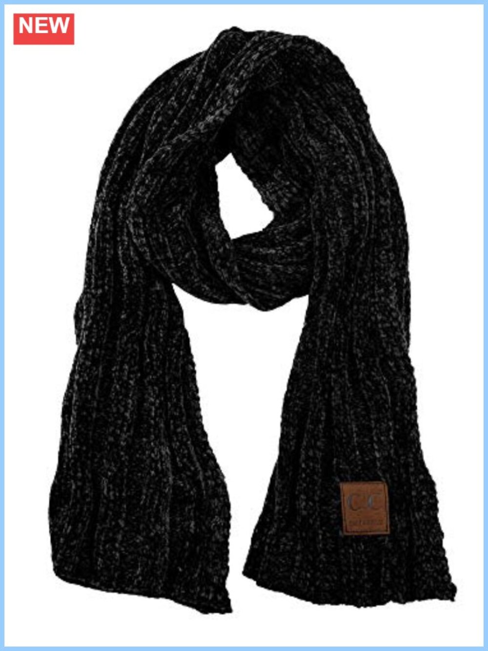 Chenille Ribbed Knit Shawl Wrap Scarf Soft Warm